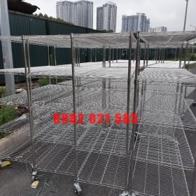 Kệ lưới phòng inox phòng sạch lắp ráp